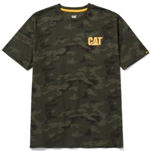 CAT Trademark férfi póló Night Camo mintával